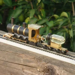 Live Steam Locomotive Model Train Engine 1:87 Ho Scale with Steam Engine Boiler Fuel Tank Track
