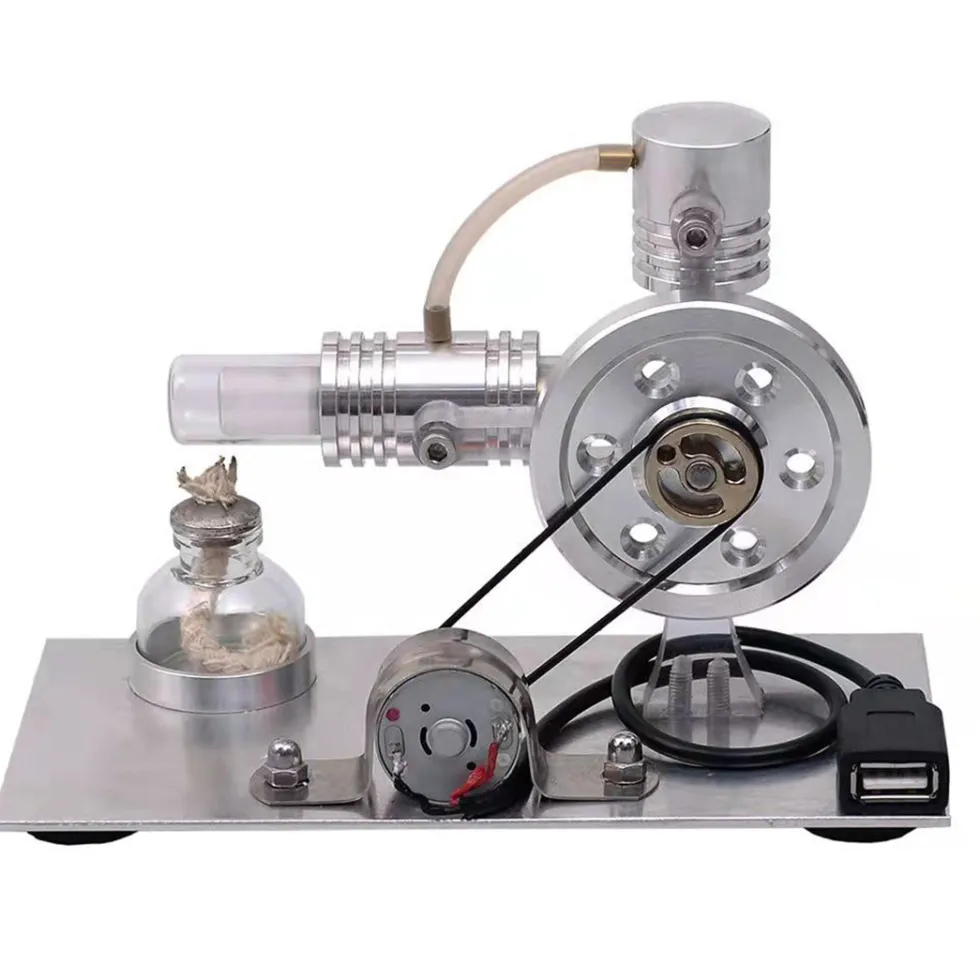 L-shape Stirling Engine Model with USB Connector and Night Light