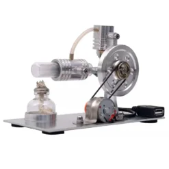 L-shape Stirling Engine Model with USB Connector and Night Light