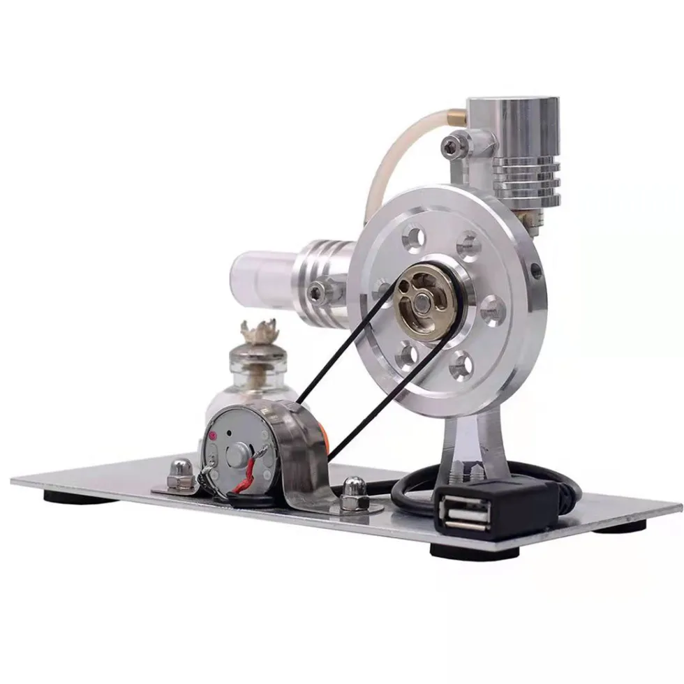 L-shape Stirling Engine Model with USB Connector and Night Light