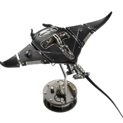 Manta Ray Mechanical Marine Biological 3D Metal Assembly Model with Lights