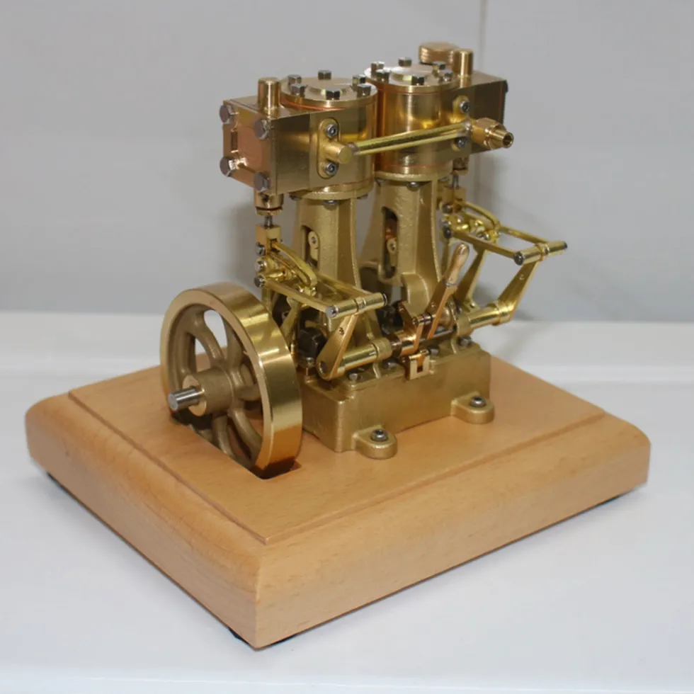 M30B 3.7CC Mini Retro Vertical Double-cylinder Reciprocating Double-acting Steam Engine Model Toys