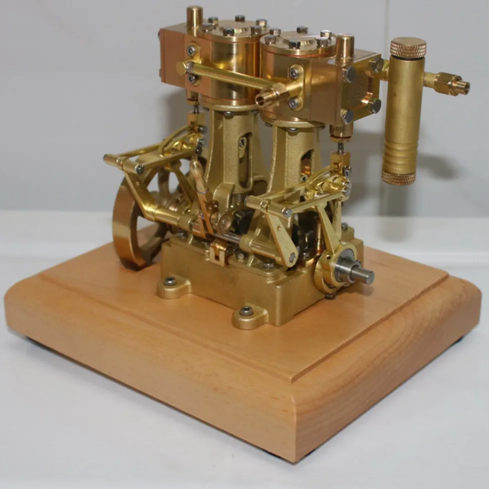 M30B 3.7CC Mini Retro Vertical Double-cylinder Reciprocating Double-acting Steam Engine Model Toys