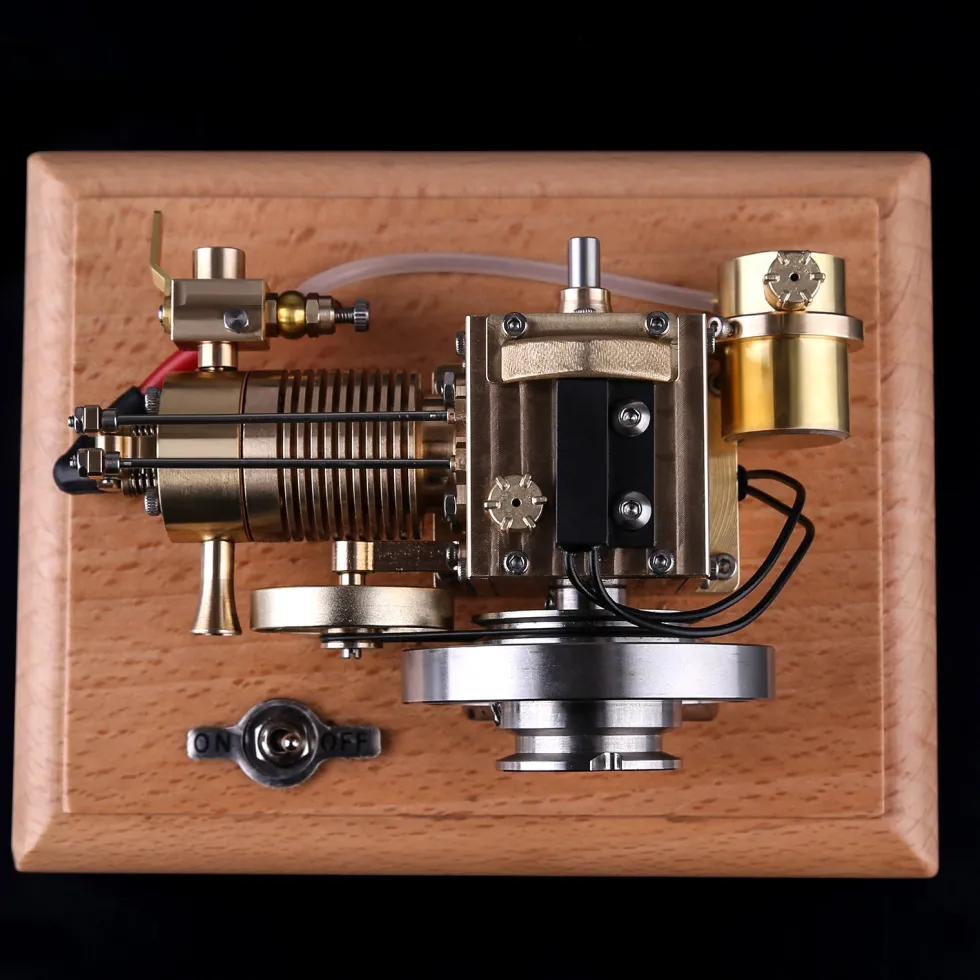 M16B 1.6cc Mini 4 Stroke Gasoline Engine Model Horizontal Air-cooled Single-cylinder Internal Combustion Engine with Wooden Base