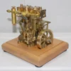 M30 3.7CC Mini Retro Vertical Double-cylinder Reciprocating Double-acting Steam Engine Model Toys with Speed Reducer
