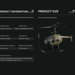 MD500 2.4G RC Airplane 4CH 6-axis Gyroscope Simulation Helicopter Model Toy (RTF Version/Green)
