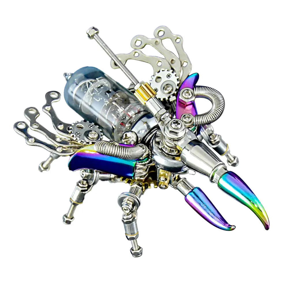 Mechanical Beetle 3D Metal DIY Insect Metal Assembly Model Colorful Parts Toy 200PCS