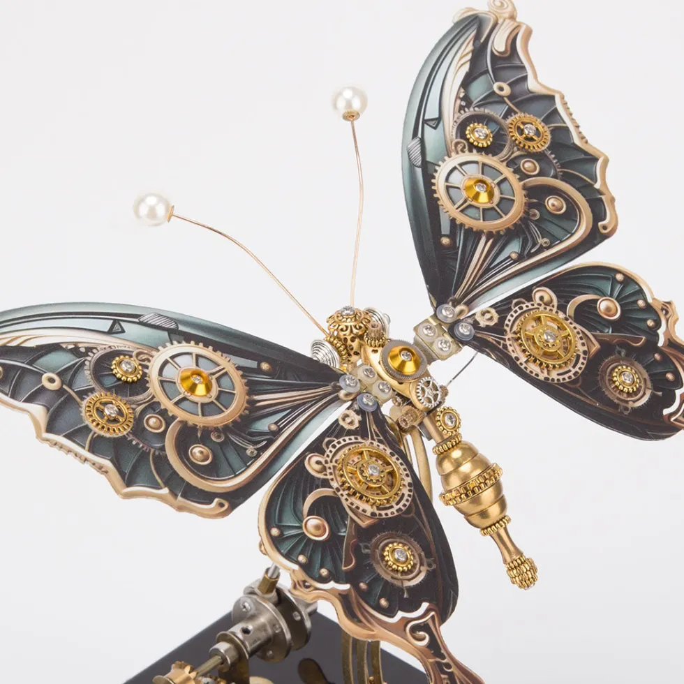 Mechanical 3D DIY Dynamic Butterfly Metal Model Building Kits with Music Box