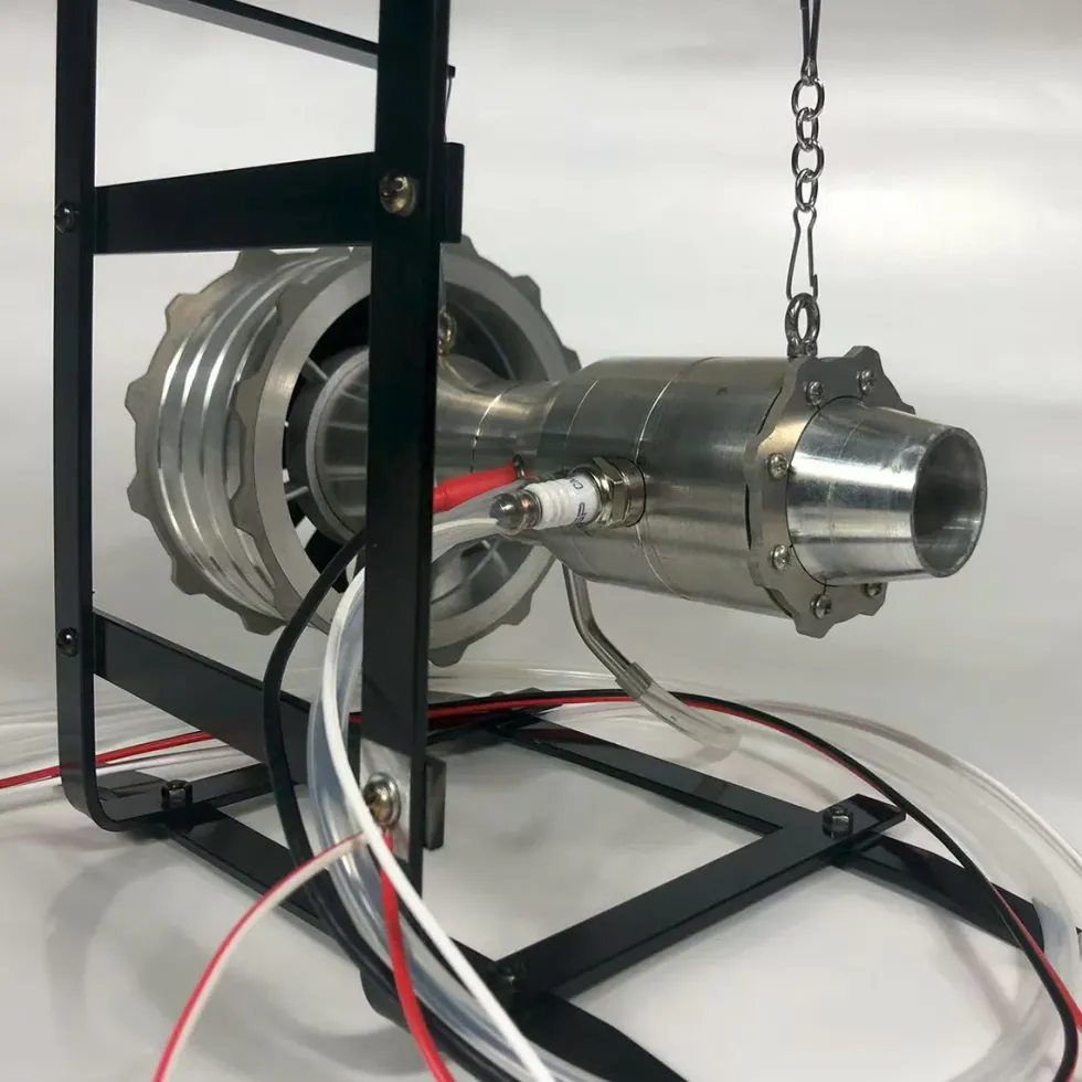 Miniature Turbofan Engine Model Precision-Crafted Removable and Maintainable Jet Engine with Liquid Gas Combustion
