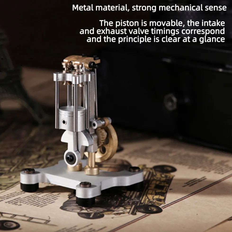 Mini Metal Mechanical 4-stroke Internal Combustion Engine Model Toy for Educational Experimental Science Demonstration