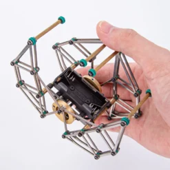 Mini Strandbeest Metal Mechanical Gear-Driven Walking Strandbeest Model with Stand Base for Experimental Science Demonstration