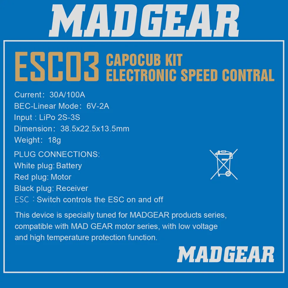 Motor ESC Kit CAPO CUB2 1:18 RC Car OP Upgrade