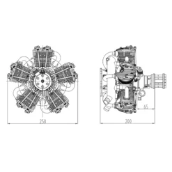 NGH GF150R5 150cc Radial Engine Five-cylinder Four-stroke Air-cooled Gasoline Engine Model for Fixed-Wing RC Airplanes