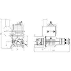 NGH GT65 65cc Single-Cylinder Two-Stroke Air-Cooled Gasoline Engine Model for Fixed-Wing RC Airplanes