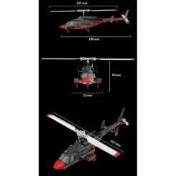 RC ERA A61 1/52 Scale Airwolf 2.4G 4CH Single Rotor Flybarless Mini RC Helicopter Model with Optical Flow Altitude Hold RTF
