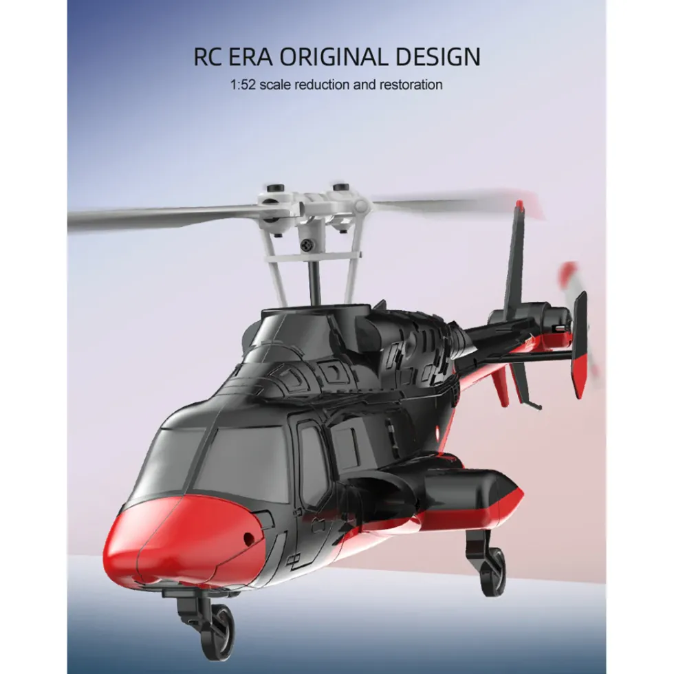 RC ERA A61 1/52 Scale Airwolf 2.4G 4CH Single Rotor Flybarless Mini RC Helicopter Model with Optical Flow Altitude Hold RTF