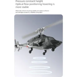 RC ERA A61 1/52 Scale Airwolf 2.4G 4CH Single Rotor Flybarless Mini RC Helicopter Model with Optical Flow Altitude Hold RTF