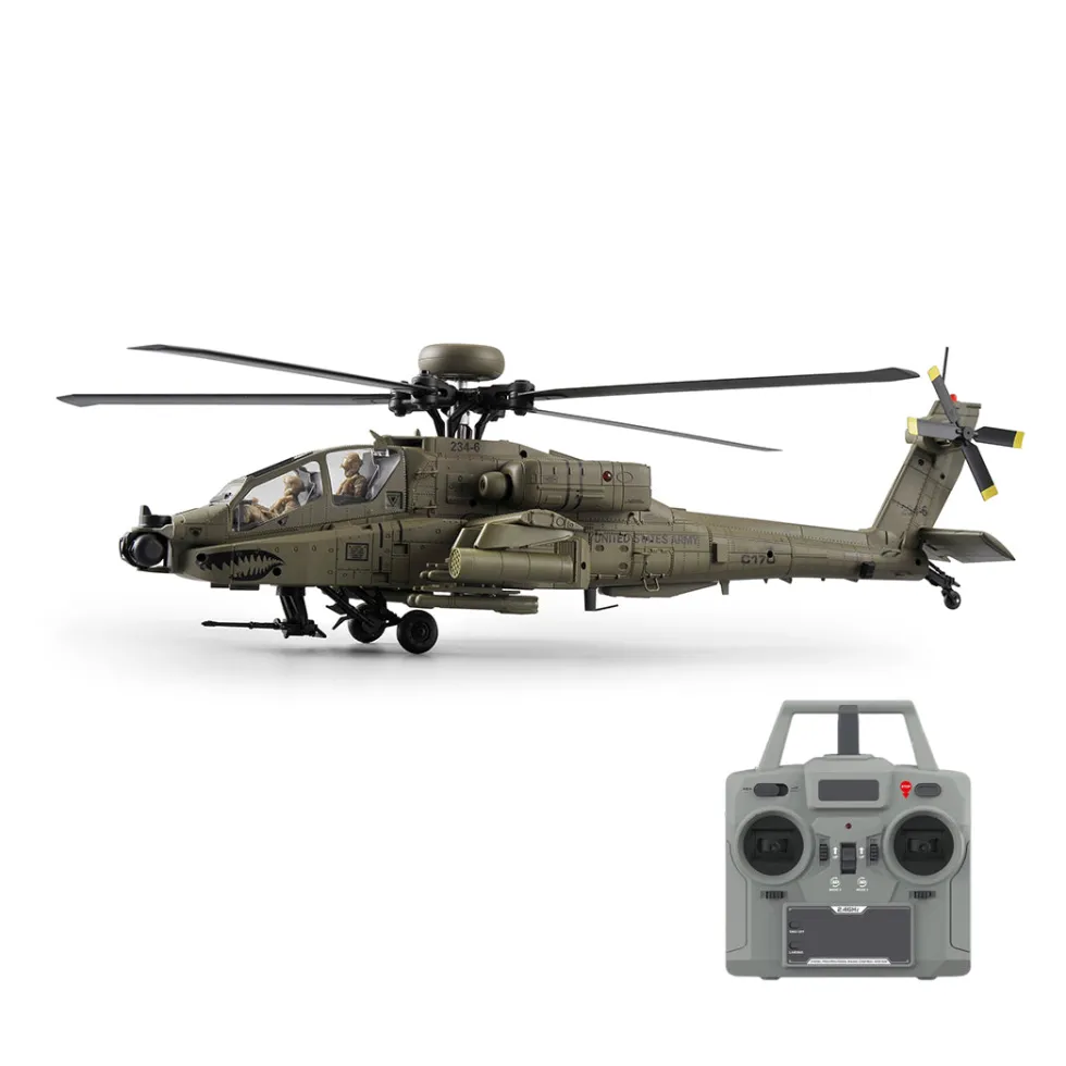 RC ERA C170 AH-64D 1/48 Scale 2.4G 6CH Flybarless Military RC Helicopter Model With Optical Flow Positioning, TOF Altitude Hold, One-Key Inverted Flight and Brushless Motor (RTF Version)