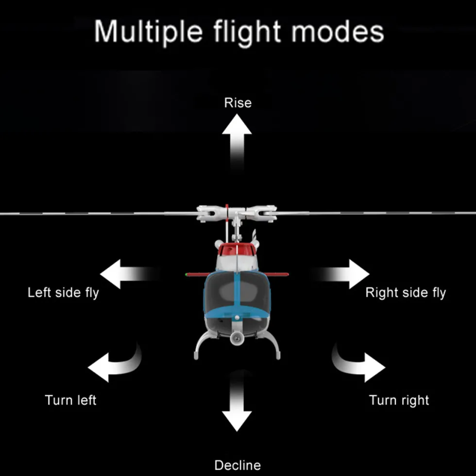 RC ERA C138PRO 1/33 Scale Bell 206 2.4G 6CH Flybarless Single-Rotor RC Helicopter Model with One-Touch Inverted Flight (RTF Version/Police Livery)