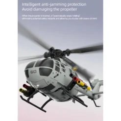 RC ERA C186S BO105 1/48 Scale 2.4G 6CH Single-Rotor Flybarless Realistic Intelligent RC Helicopter Model with Barometric Altitude Hold, Optical Flow Positioning, One-Key TOL & Missile Mounting Rack (RTF)