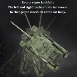 1/16 RC Tank Soviet T-34 Medium Tank 2.4G Remote Control Model Military Tank with Sound Smoke Shooting Effect - Upgraded Edition