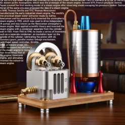 Retro All-metal Vertical Twin-Cylinder Steam Engine Model with Dynamic Balanced Crankshaft RTR STEM Model