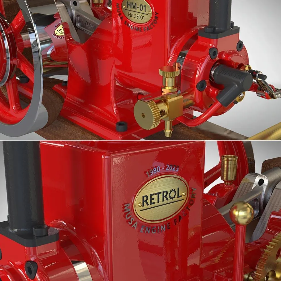 RETROL HM-01 Hit and Miss Engine with Starter Kit, Stand and Accessories - One Key Start