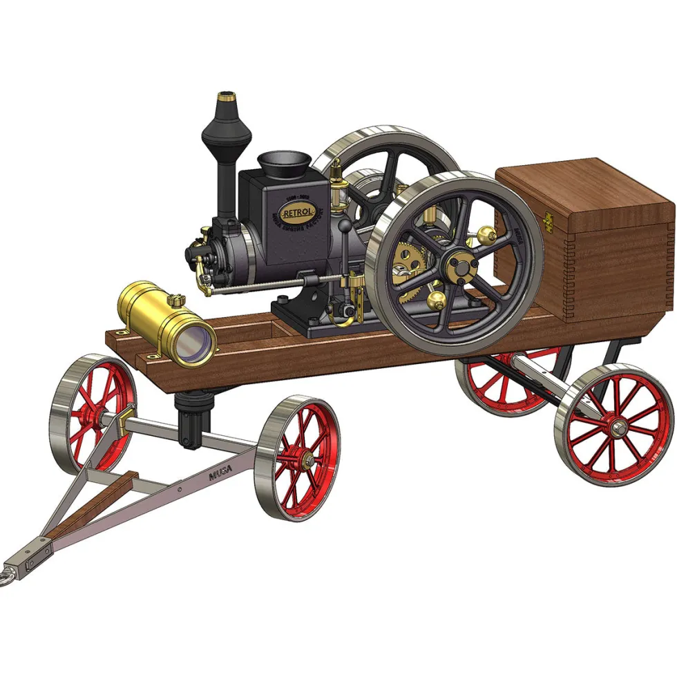 RETROL HM-01 Hit and Miss Stationary Engine Full Set with Transport Cart Frame