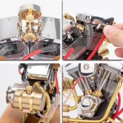 RETROL R33 Evolution 4.2CC Mini V2 Engine OHV V-Twin Motorcycle Engine Double-cylinder Four-stroke Gasoline Engine Internal Combustion Engine Model
