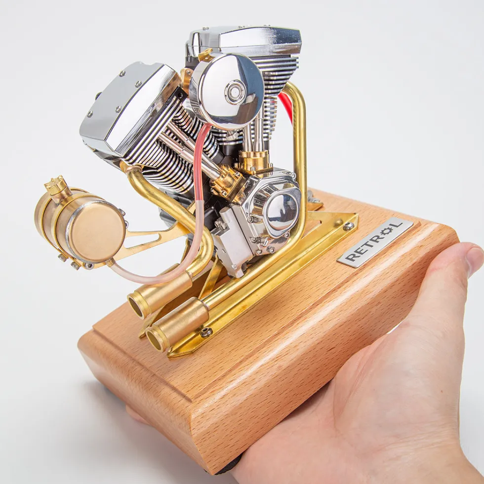 RETROL R33 Evolution 4.2CC Mini V2 Engine OHV V-Twin Motorcycle Engine Double-cylinder Four-stroke Gasoline Engine Internal Combustion Engine Model