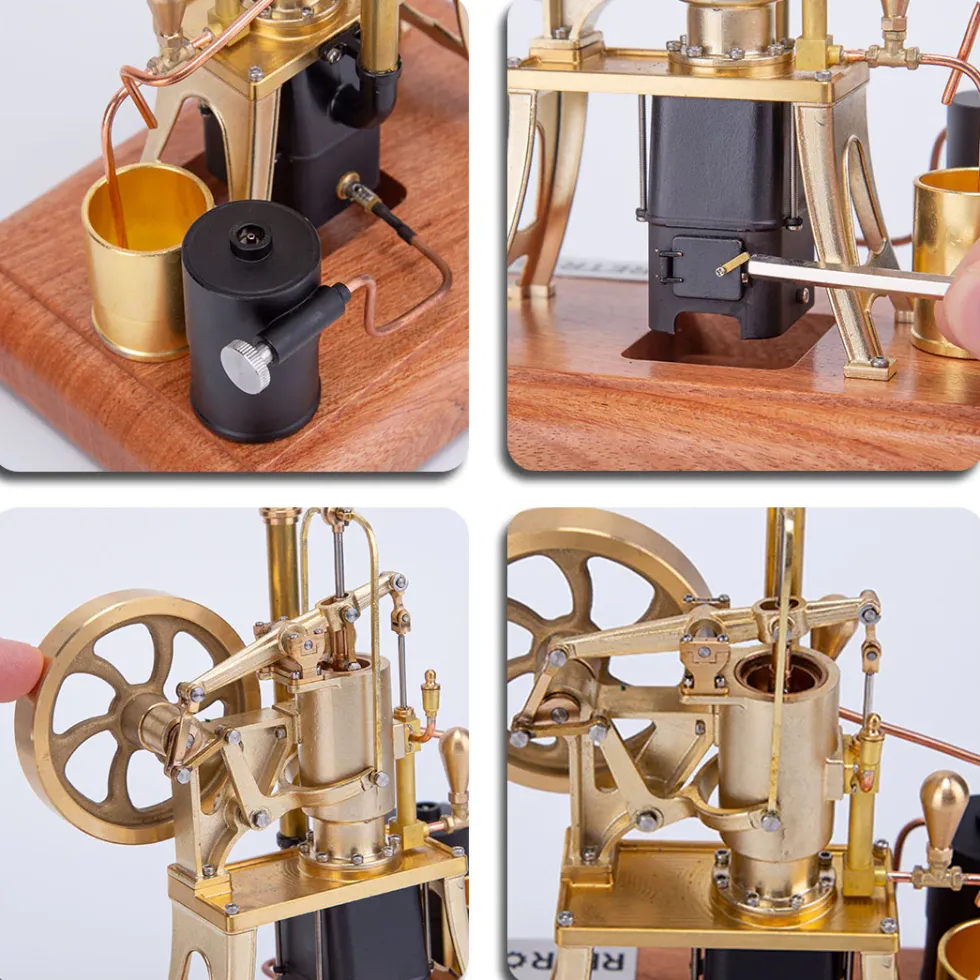 RETROL R01 1/12 Scale Hot Air Pumping Engine Model Water-cooled Stirling External Combustion Engine Mechanical Toy Set