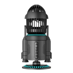 Rocket-Style Desktop Fan with Dual Mist Spray & RGB Lights - Ultra-Quiet Tech Decor for Office
