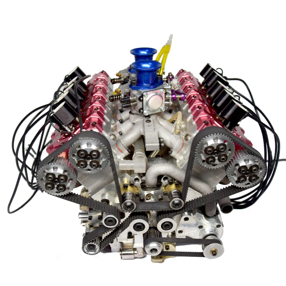 RUIFEIYA 1:4 Scale V10 Gas Engine Model - 150cc DOHC 40-Valve 4-Stroke 3-Ring Water-Cooled Internal Combustion Engine