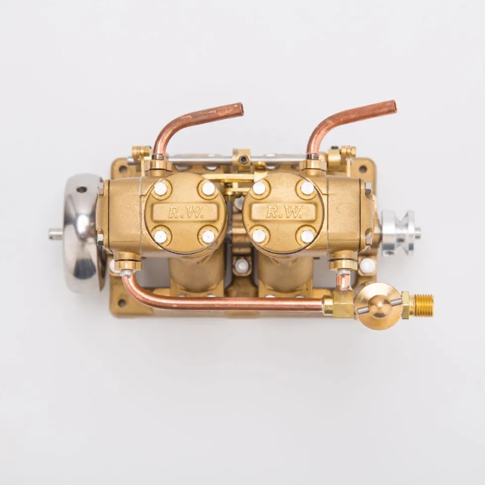RW-L2 Retro Mini Inline Double Cylinder Steam Engine Model for 70-130cm Steamship