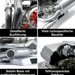 1/3 Scale DIY Horizontal Opposed 6-Cylinder Engine Kit with Operational Turbocharger - Electric Motorized STEM Educational Display Model