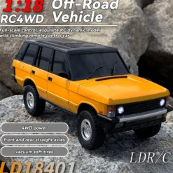 1/18 Scale 2.4G 3CH 4WD Off-Road RC Car Model with Flip-up Headlights