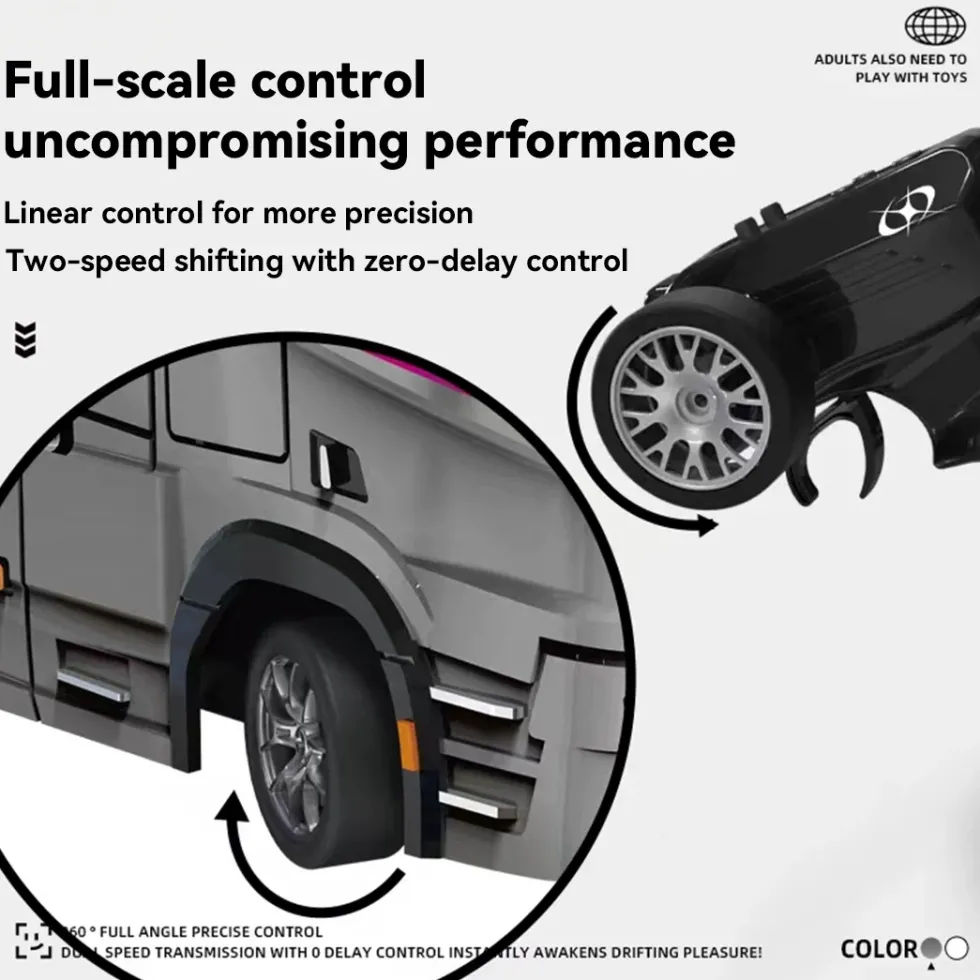 1/43 Scale 2.4G Full Proportional RC Semi-Truck with Opening Doors