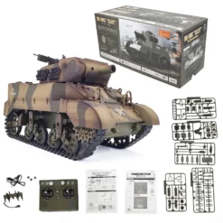 1/16 Scale 2.4G U.S. M8 Self-Propelled Howitzer RC Tank Model with Sound and Lights, Telescoping Smoke, Dual-Speed Modes