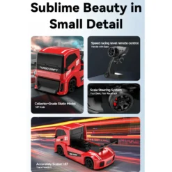 1/87 Scale 2.4G 4WD Full Proportional RC Drift Car with Simulated Brake Calipers, Linked Lights