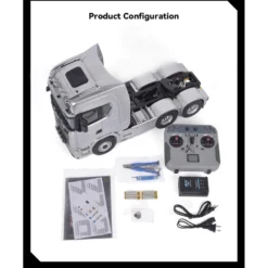 1/14 Scale 2.4G 6x6 All Wheel Drive Full-proportional RC Tractor Truck with 2-Speed and Realistic Sound and lights Gift for Boys