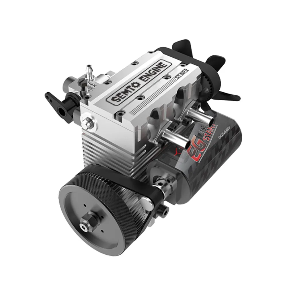 SEMTO ENGINE ST-NF2 7.0cc Mini Inline Double-cylinder Four-stroke Air-cooled Nitro Engine Model Kit