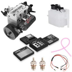SEMTO ENGINE ST-NF2 7.0cc Mini Inline Double-cylinder Four-stroke Air-cooled Nitro Engine Model Kit