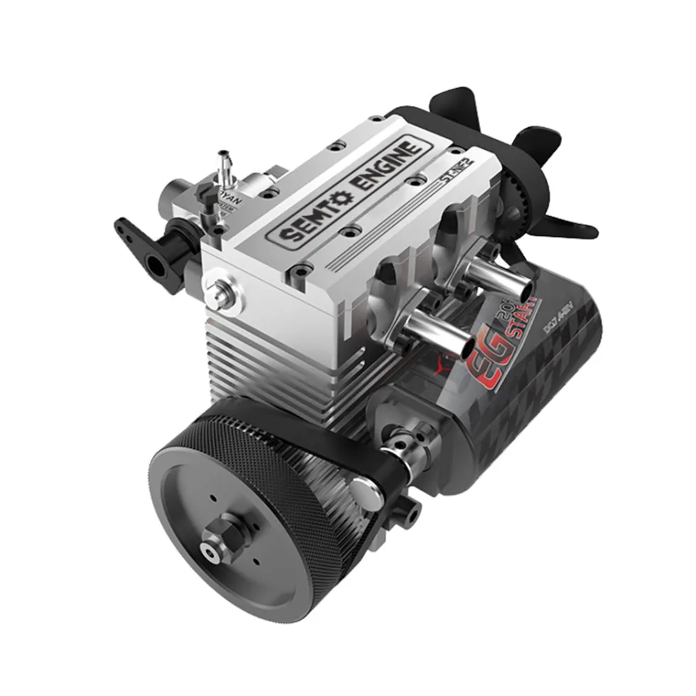 SEMTO ENGINE ST-NF2 7.0cc Mini Inline Double-cylinder Four-stroke Air-cooled Nitro Engine Model Kit
