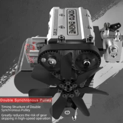 SEMTO ENGINE ST-NF2 7.0cc Mini Inline Double-cylinder Four-stroke Air-cooled Nitro Engine Model Kit
