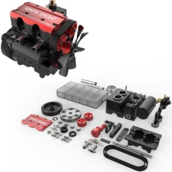 SEMTO ENGINE ST-NF2 7cc SOHC Inline 2 Cylinders 4 Stroke Air Cooled Nitro Engine Model Kit - FS-L200AC