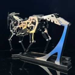 Solar Powered Mechanical Running Horse 3D Metal Puzzle Kit, DIY Steampunk Model Decor