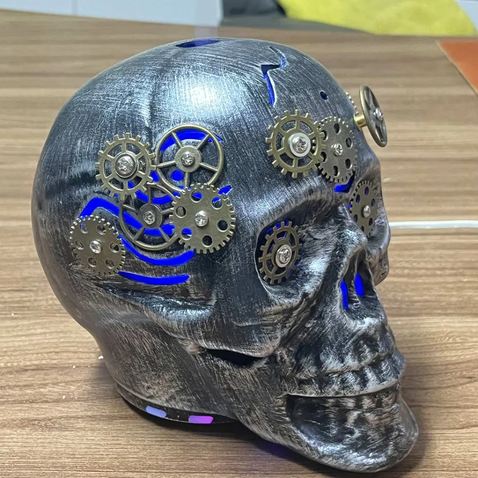 Steampunk Skull Essential Oil Diffuser with LED Night Light