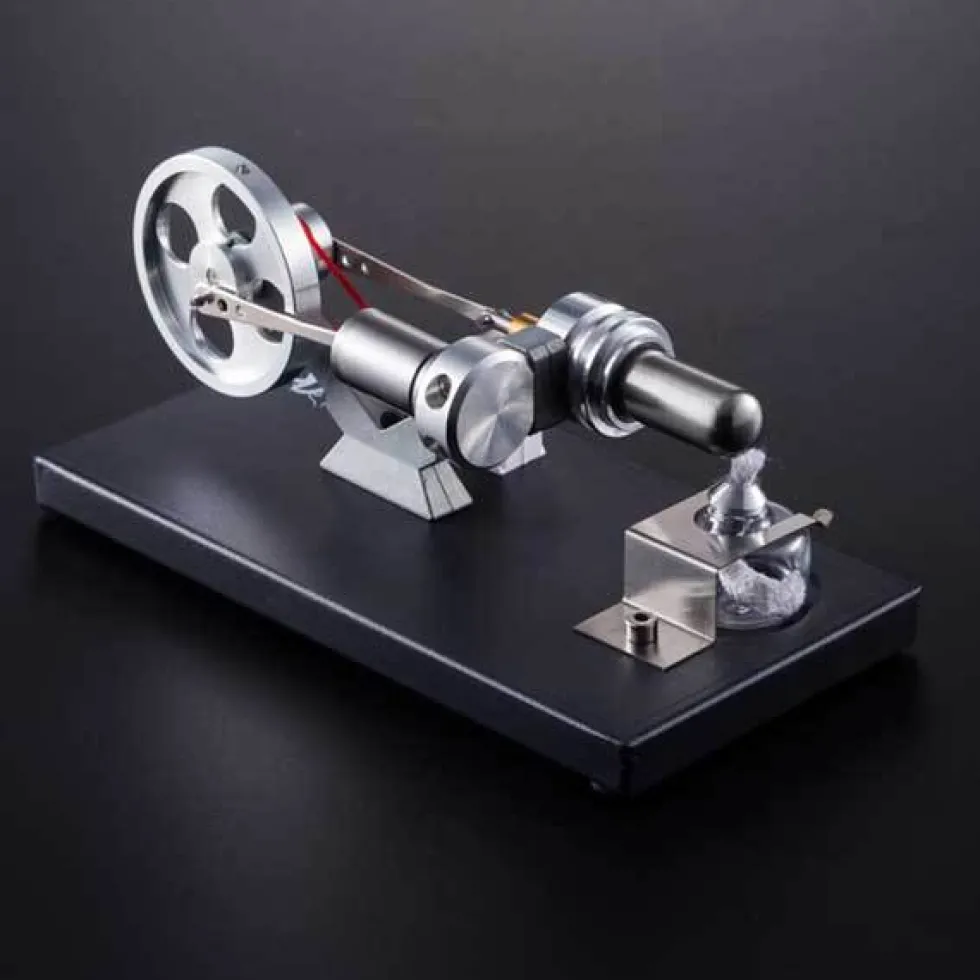 Stirling Engine Kit Unassembled Engine Kit Electricity Generator with 4 LED Light - Perfect Gift Choice