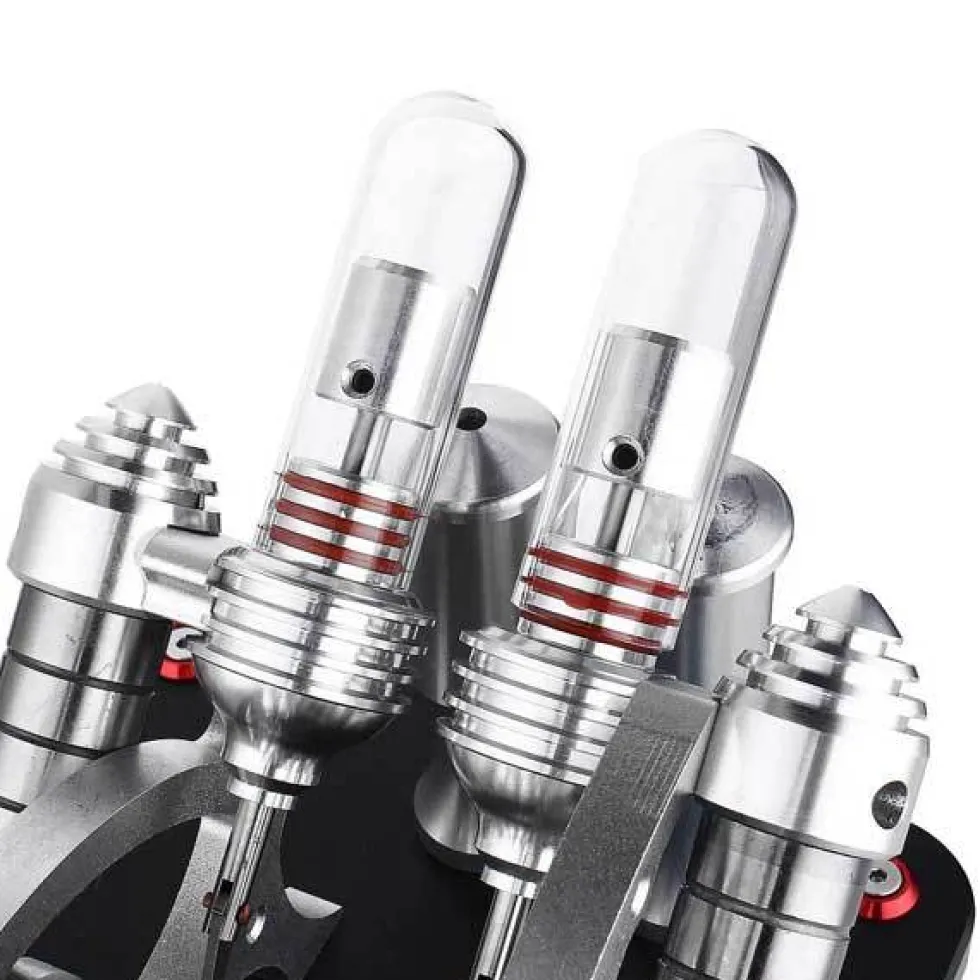 Stirling Engine Kit V4 4 Cylinder Stirling Engine External Combustion Engine Model - Enginediy
