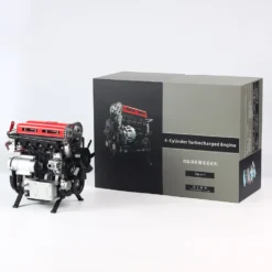 TECHING L4 Engine Model Kit that Works - Build Your Own Engine - Full Metal 4 Cylinder Car Engine Kit Car Engine Model Upgraded Version